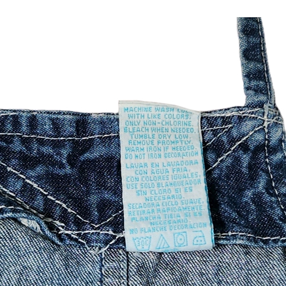 Vtg Care Bears 5T Denim Jean Overall Dress Y2K Girl Clothes Kidcore Care Bear - Picture 8 of 9